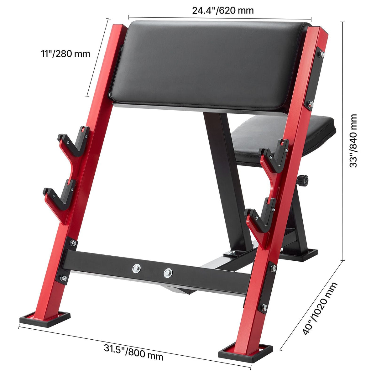 Preacher Curl Bench, Strength Training Benches, Max load 660 LBS Home Gym Fitness Equipment, Seated Arm Isolated Barbell Dumbbell Bicep Station, Adjustable Weight Bench with Bar Holders