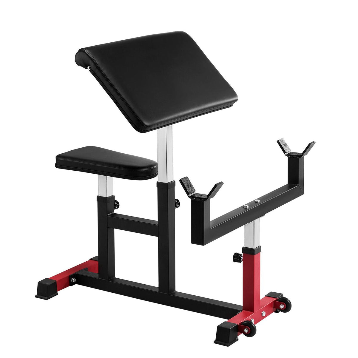 Preacher Curl Bench, Strength Training Biceps Machine, Max load 440 LBS Home Gym Equipment, Seated Arm Isolated Barbell Dumbbell Bicep Station, Adjustable Weight Benches for Home Gym