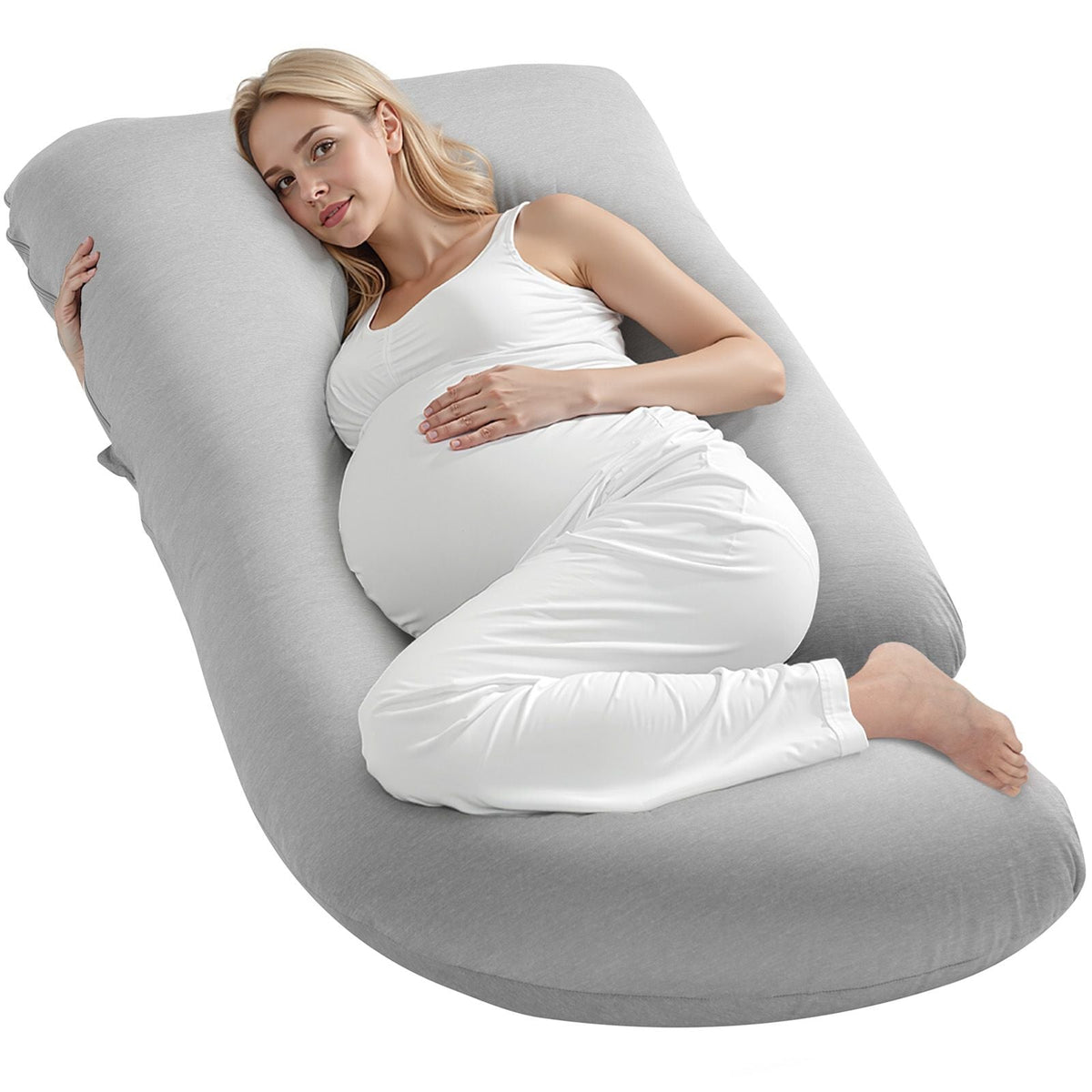 Pregnancy Pillow, G-Shaped Maternity Pillow for Sleeping, Full-Body Support Pillow with Removable & Washable Cover, Soft and Breathable Pregnancy Body Pillows for Back, Belly, Hips, Legs Relief