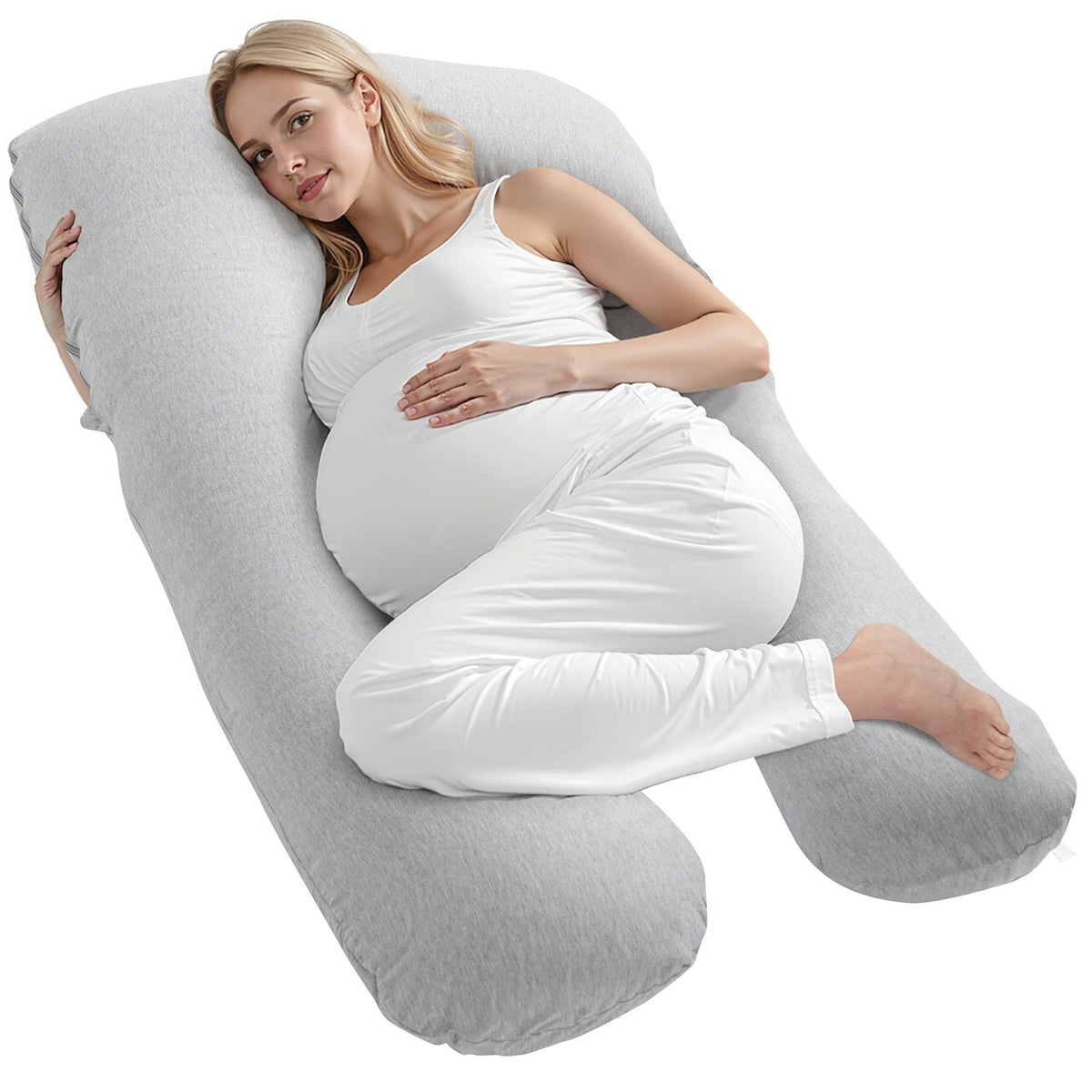 Pregnancy Pillow, U-Shaped Full Body Maternity Pillow for Pregnant Women, Soft and Breathable Pregnant Support Pillows with Removable & Washable Cover, Perfect for Back, Belly, Hip, Legs Relief