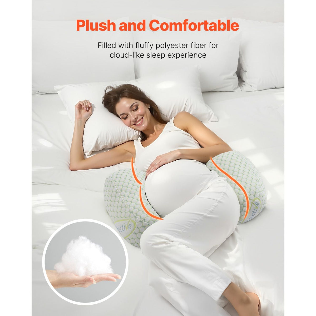 Pregnancy Wedge Pillow, W-Shaped Maternity Pillow for Pregnant Women, Soft and Breathable Pregnancy Pillow with Removable & Washable Cover for Back Belly Hips Support, Lightweight and Portable