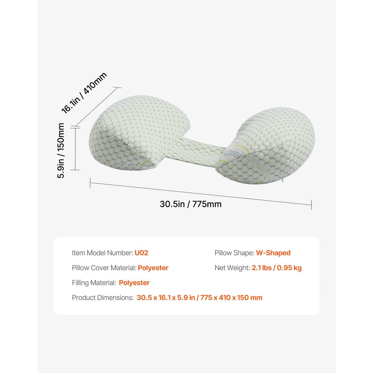 Pregnancy Wedge Pillow, W-Shaped Maternity Pillow for Pregnant Women, Soft and Breathable Pregnancy Pillow with Removable & Washable Cover for Back Belly Hips Support, Lightweight and Portable