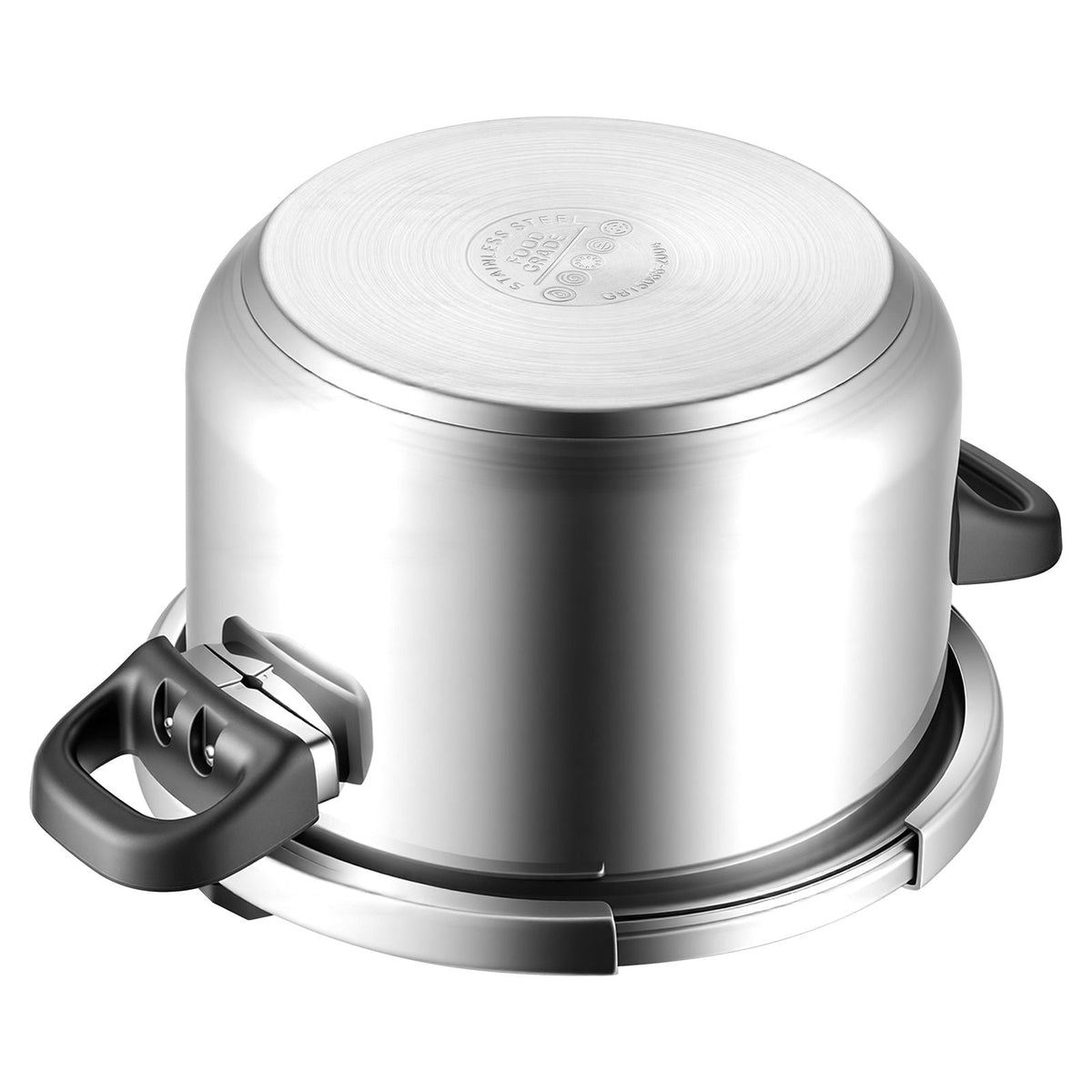 Pressure Cooker, 10Qt Pressure Cooker Stainless Steel, Pressures Canner with Steaming Rack, Tempered Glass Lid, Three Pressures Settings for Meat, Beans, Rice, Soup, Sauces, Cook up to 100 kPa