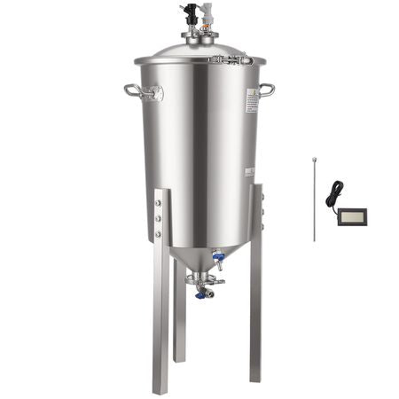 Pressure Fermenter 15 PSI, 8 Gal/30L All-in-One Stainless Steel Conical Secondary Fermentation Bucket, for Wine, Beer Brewing Equipment