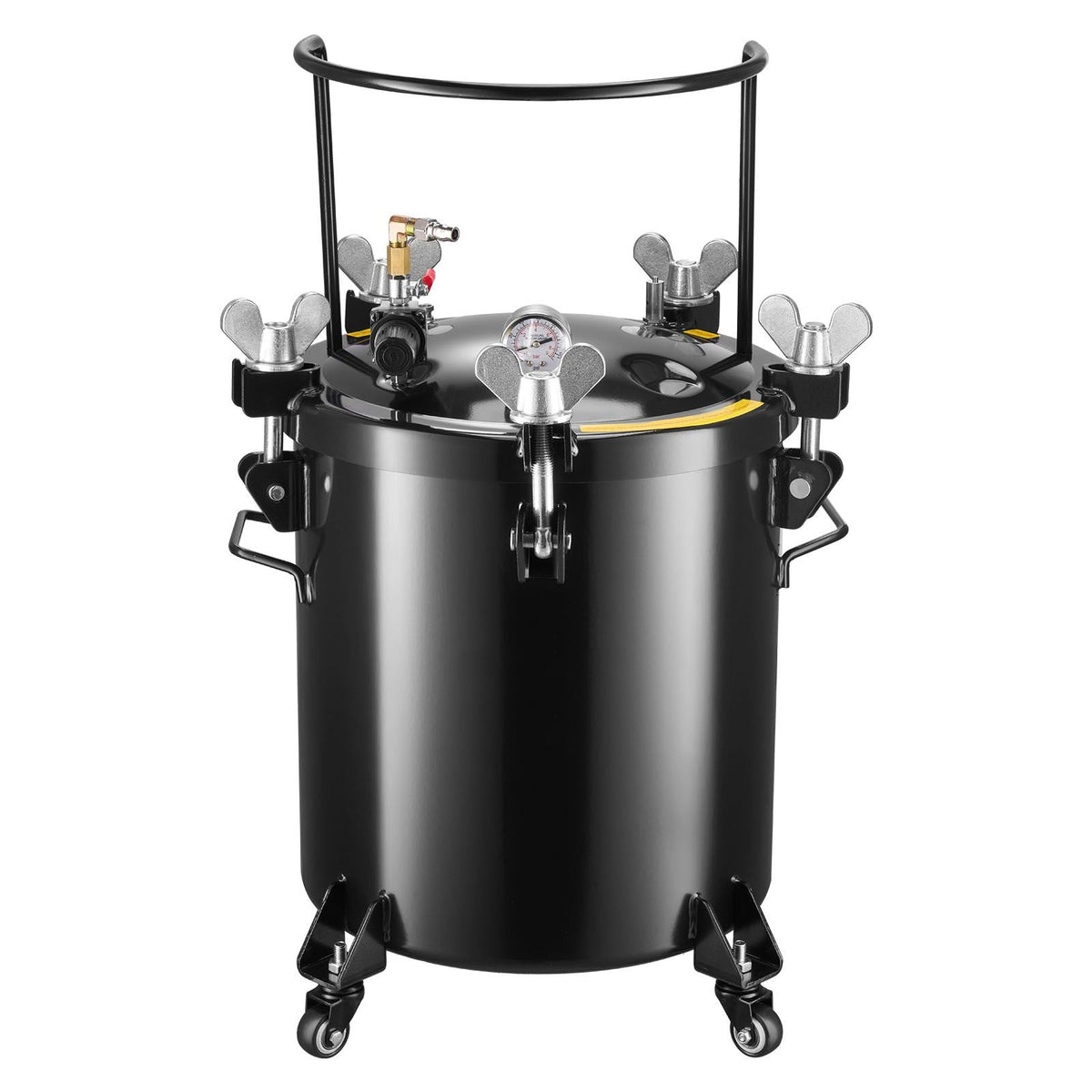 Pressure Pot Paint Tank, 10.6 Gal/40 L Heavy Duty Steel Air Tool Pressure Pot, Spray Paint Pressures Pots with Three Quick-Connect Couplers for Home Use, DIY, Art Creations, Large-Diameter Tank