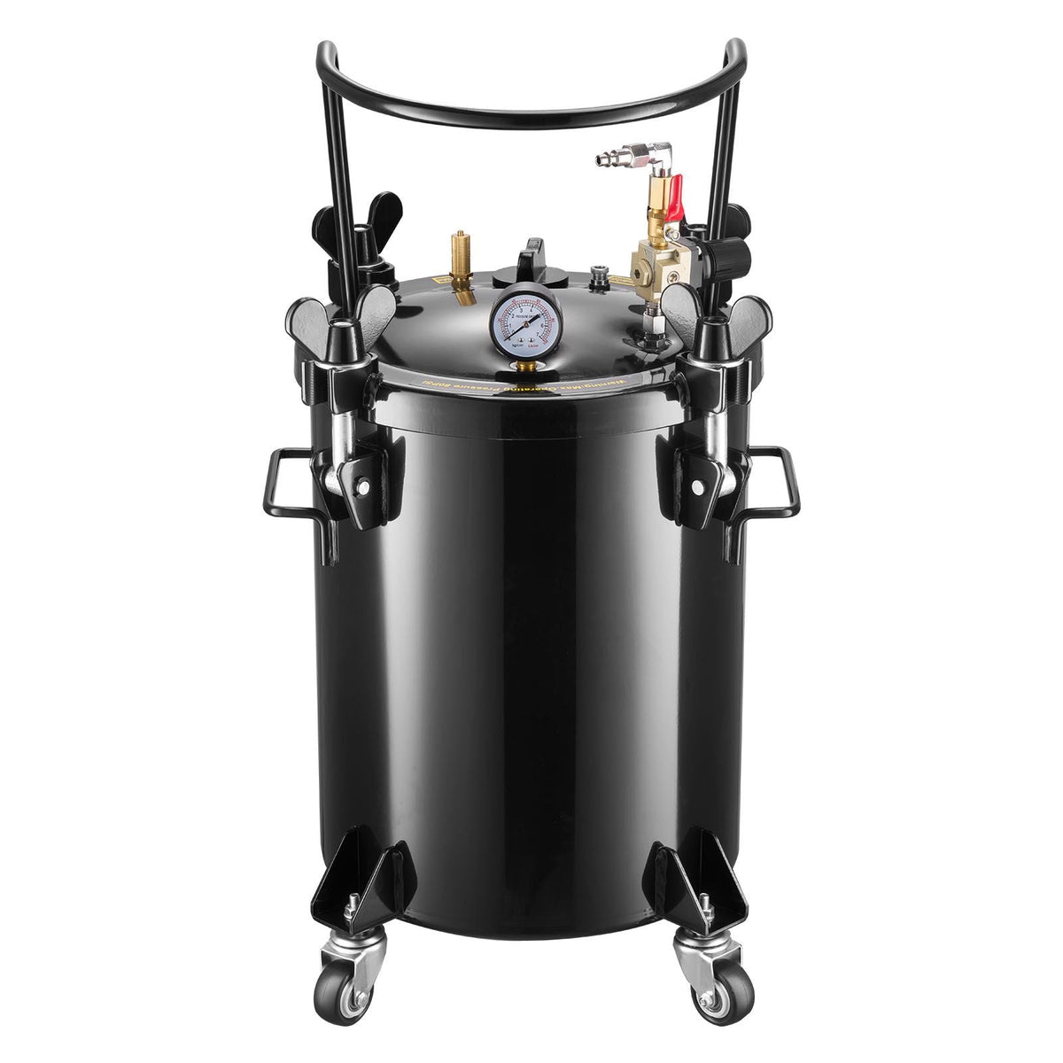 Pressure Pot Paint Tank, 7.9 Gal/30 L Heavy Duty Steel Air Tool Pressure Pot, Spray Paint Pressures Pots with Three Quick-Connect Couplers for Home Use, DIY, Art Creations, Large-Diameter Tank