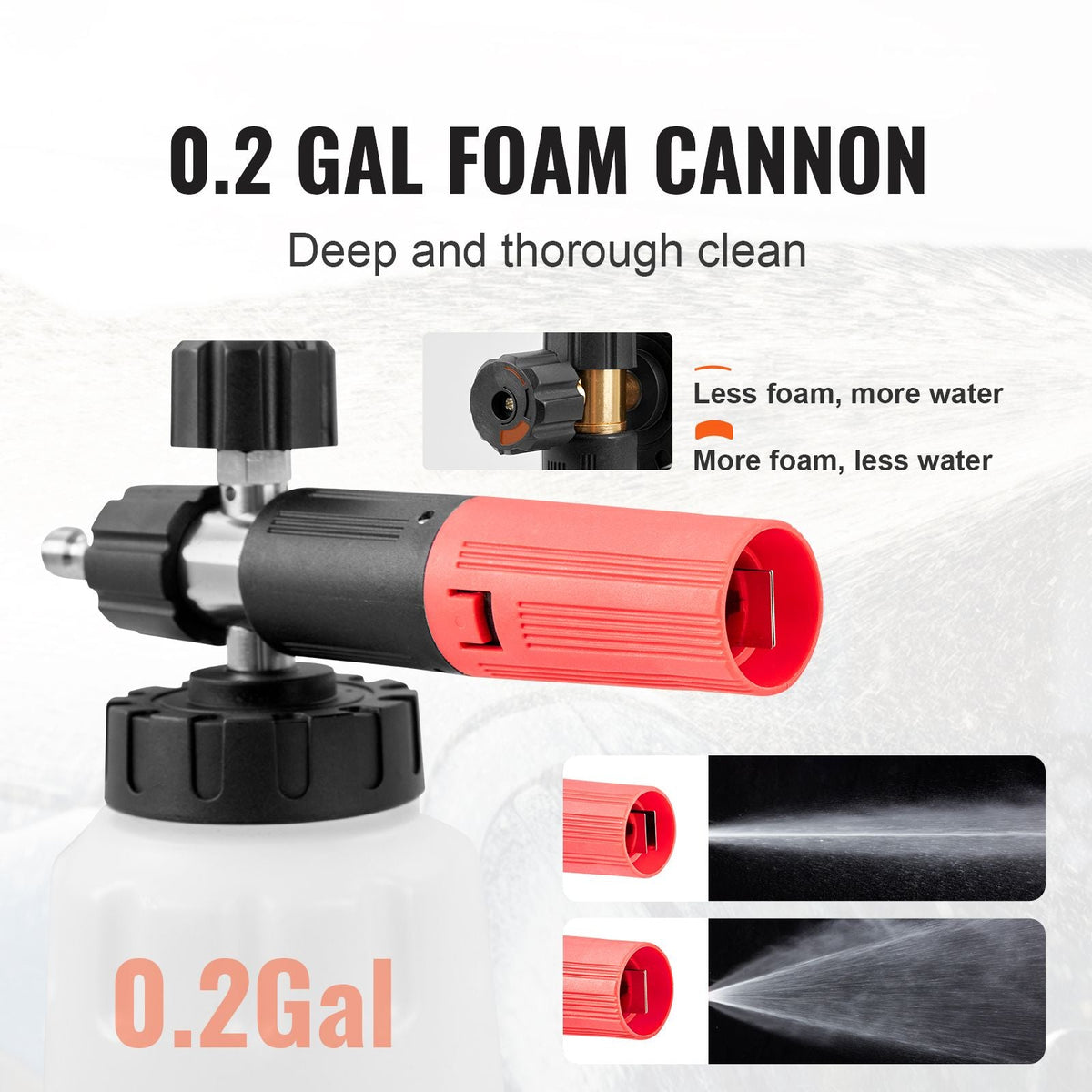 Pressure Washer Gun Set, 0.22 Gal Foam Cannon, 4000 PSI Washer Spay Gun with 1/4 Inch Quick Connector & 5 Nozzle Tips, Pressure Washer Handle with M22-14 mm & M22-15mm & 3/8'' Inlet Connector