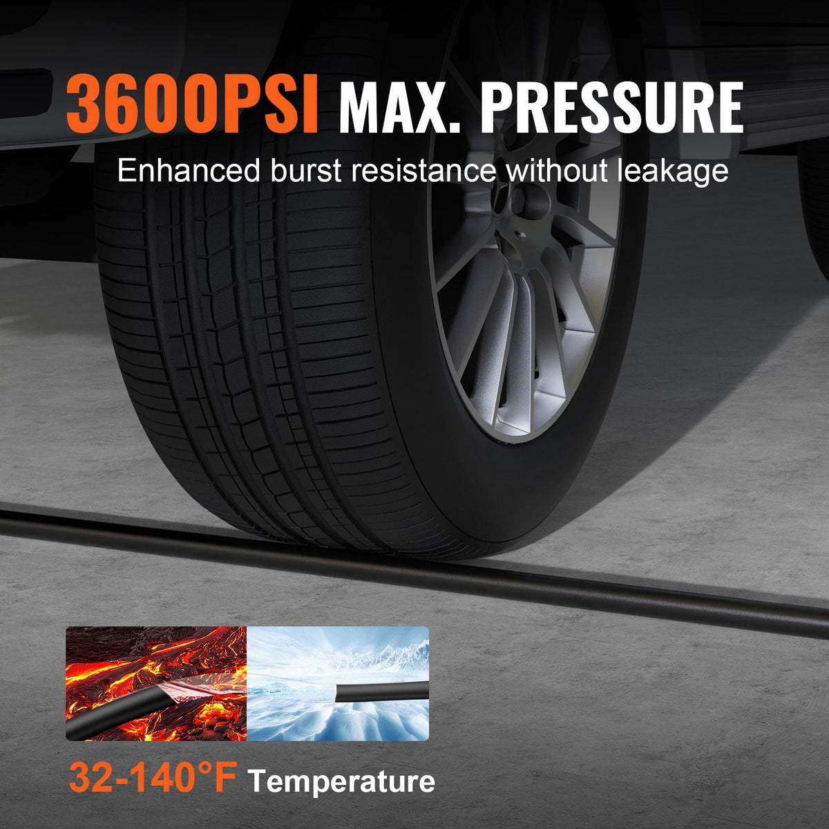 Pressure Washer Hose, 50 FT, 1/4" Kink Free M22-14mm Brass Thread Replacement For Most Brand Pressure Washers, 3/4'' Bending Radius, 3600 PSI Heavy Duty Power Washer Extension Replacement Hose