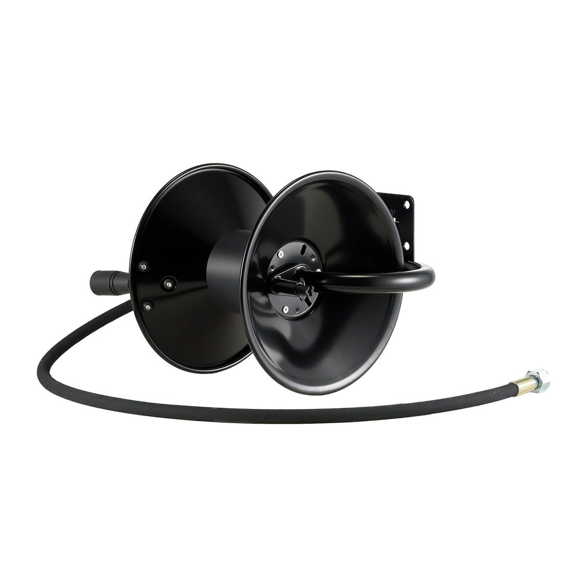 Pressure Washer Hose Reel, 50 ft x 3/8 inch Heavy-Duty Steel Bracket-Mounted Pressure Hose Reel, Wall/Floor/Truck Mount, 4000PSI Max, Manual Power Hand Crank for Car/Floor Washing,Garden