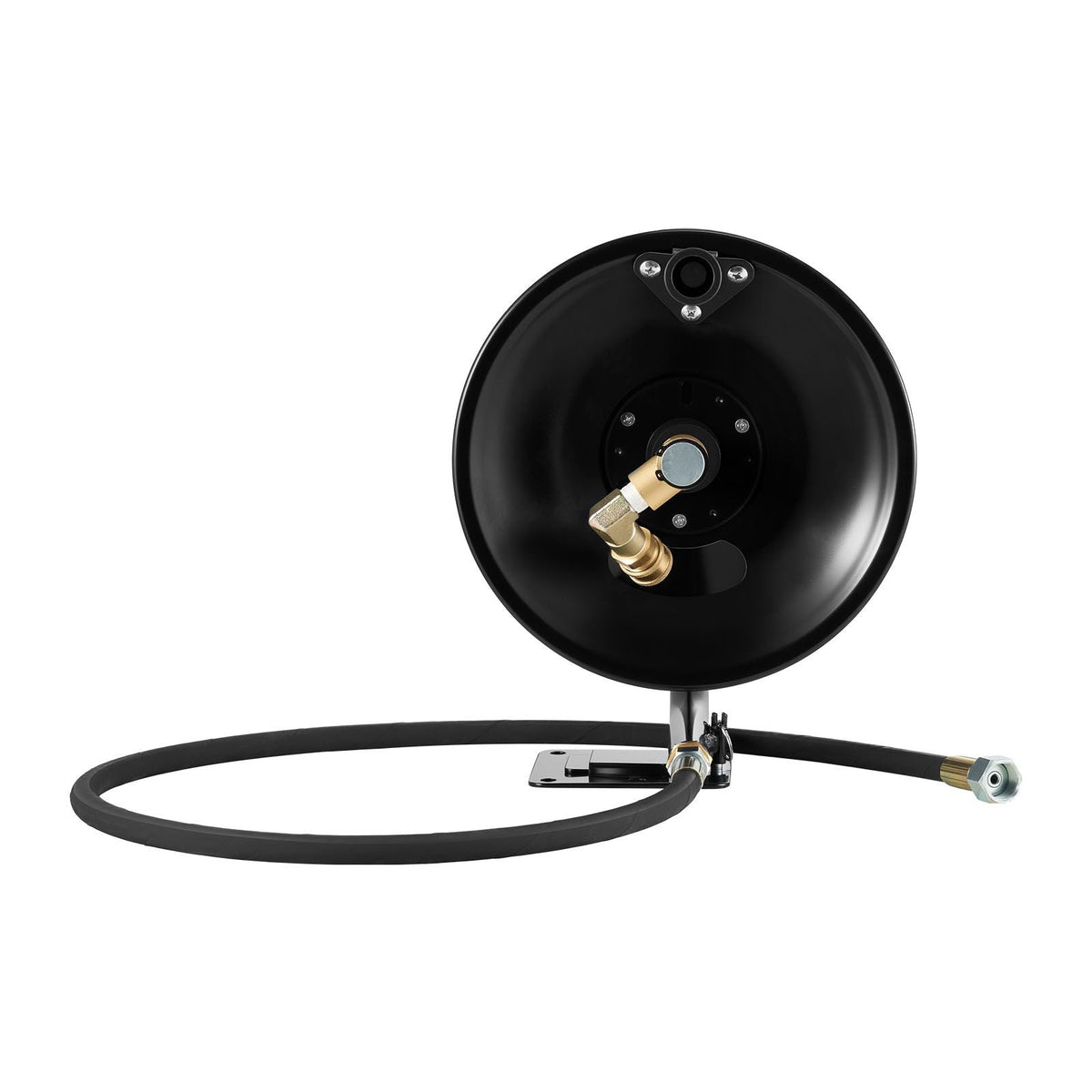 Pressure Washer Hose Reel, 50 ft x 3/8 inch Heavy-Duty Steel Bracket-Mounted Pressure Hose Reel, Wall/Floor/Truck Mount, 4000PSI Max, Manual Power Hand Crank for Car/Floor Washing,Garden