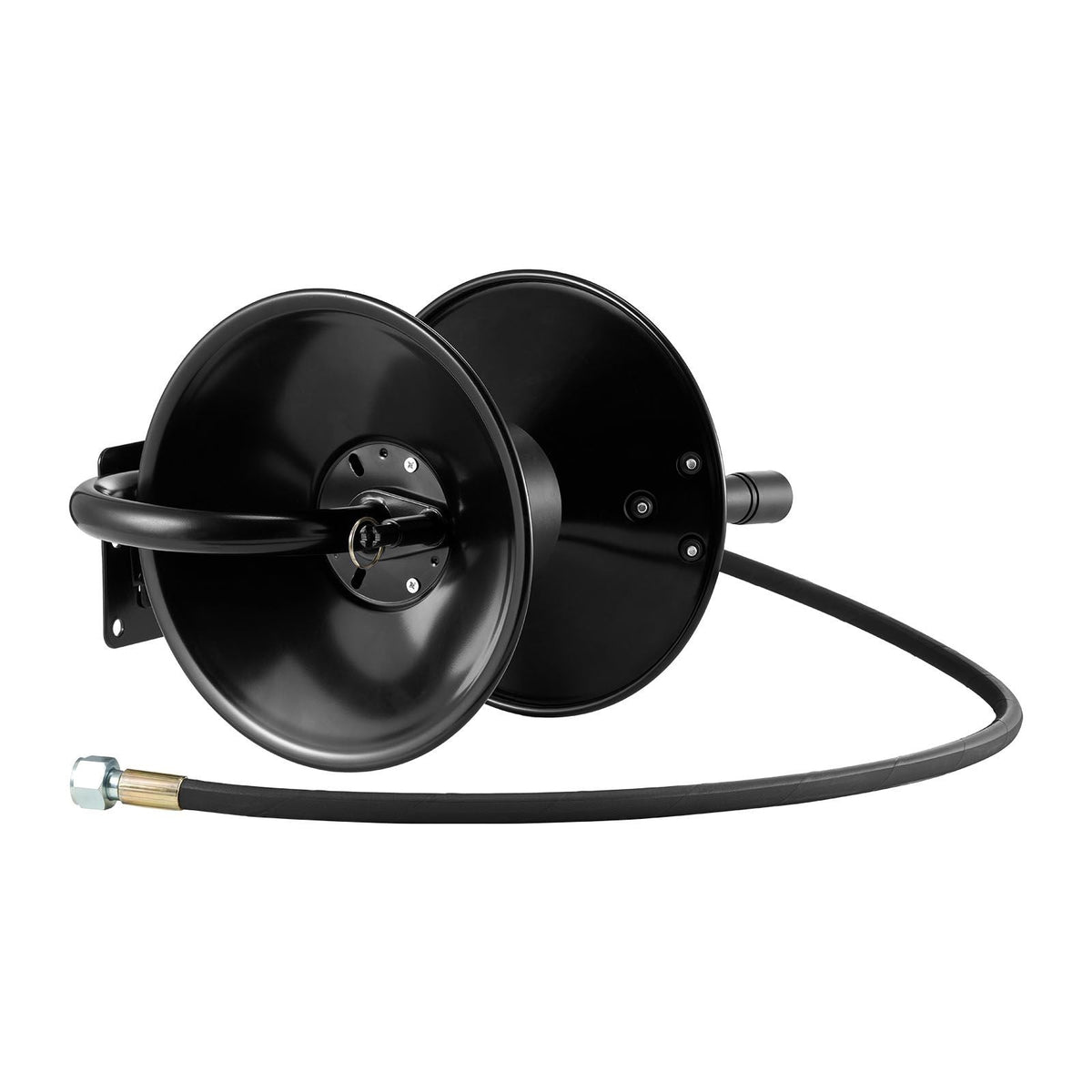 Pressure Washer Hose Reel, 50 ft x 3/8 inch Heavy-Duty Steel Bracket-Mounted Pressure Hose Reel, Wall/Floor/Truck Mount, 4000PSI Max, Manual Power Hand Crank for Car/Floor Washing,Garden