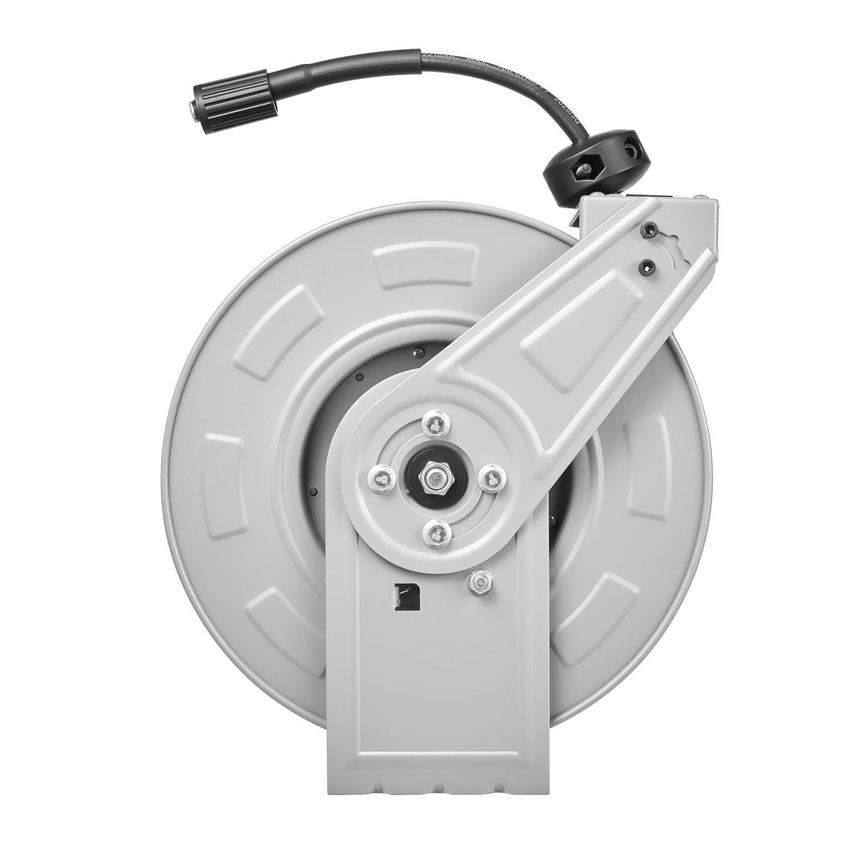 Pressure Washer Hose Reel, 65 ft x 1/4 inch Retractable Power Heavy-Duty Steel Washer Hose Reel, 3200PSI Max, Auto-Rewinding, Flexible Wall/Floor Mounted for Car Washing,Garden,Floor Cleaning