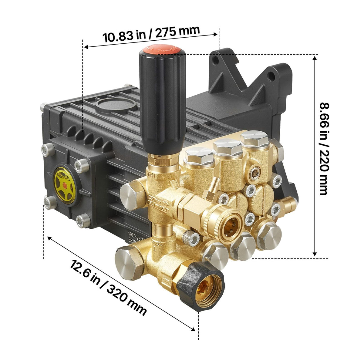 Pressure Washer Pump, 1" Shaft Horizontal Triplex Plunger, 3600 PSI, 3.7 GPM, Replacement Power Washer Pumps Kit with Siphon Tube, Hardware, Compatible with Simpson MorFlex 40224, 40225, 40226