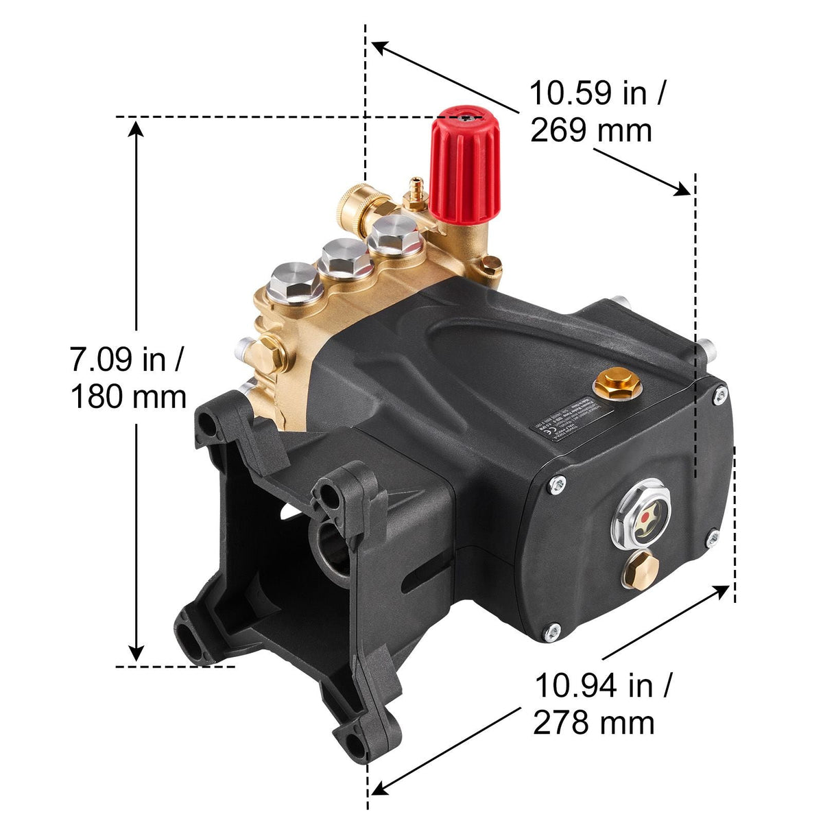 Pressure Washer Pump, 1" Shaft Horizontal Triplex Plunger, 4000 PSI, 4.0GPM, Replacement Power Washer Pumps Kit with 5 Nozzles, Compatible with Simpson MorFlex 40224, 40225, 40226, Santoprene