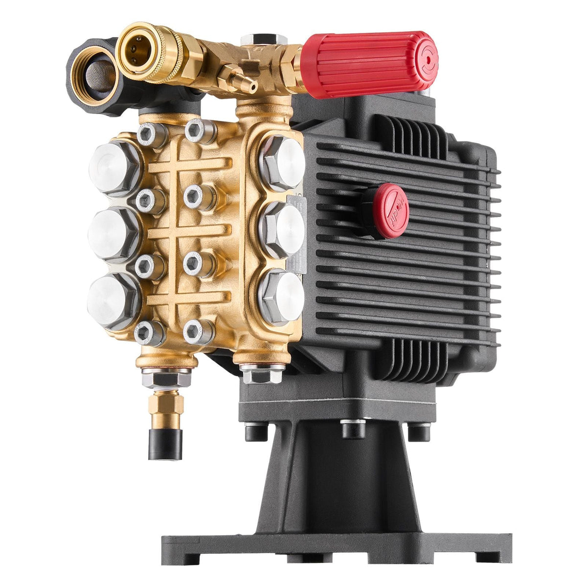 Pressure Washer Pump, 1" Shaft Horizontal Triplex Plunger, 4400 PSI, 4.4GPM, Replacement Power Washer Pumps Kit with 5 Nozzles, Compatible with Simpson MorFlex 40224, 40225, 40226, Santoprene