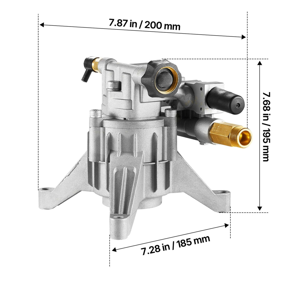 Pressure Washer Pump, 7/8" Shaft Vertical, 2400 PSI, 2.5 GPM, Replacement Power Washer Pumps Kit with Hardware and Siphon Tube, Compatible with RYOBI, Honda, PowerStroke, Briggs and Stratton