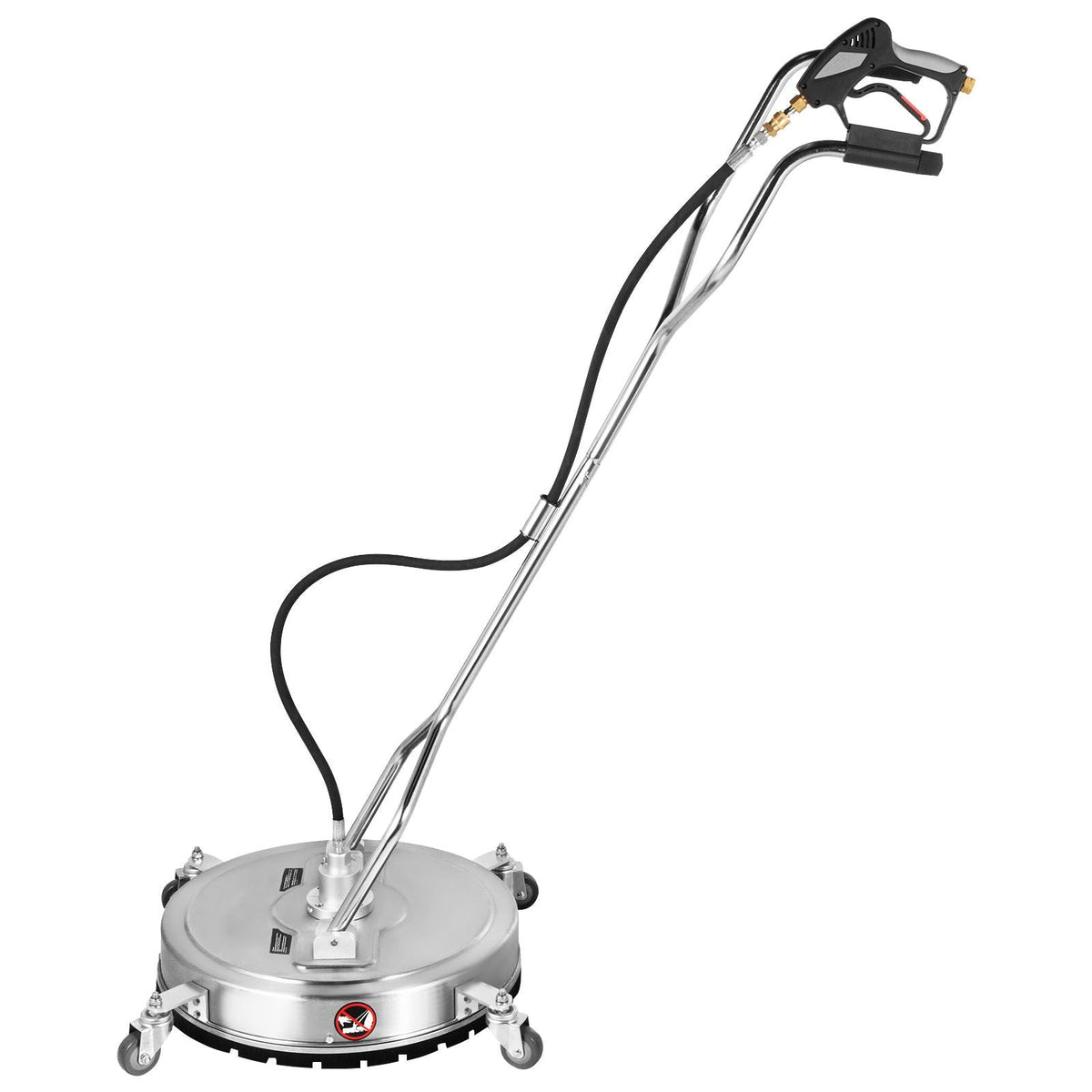 Pressure Washer Surface Cleaner, 20\'\', Max. 4000 PSI Pressure by 2 Nozzles for Cleaning Driveways, Sidewalks, Stainless Steel Frame with Rotating Dual Handle, Wheels, Fit for 3/8\'\' Quick Con