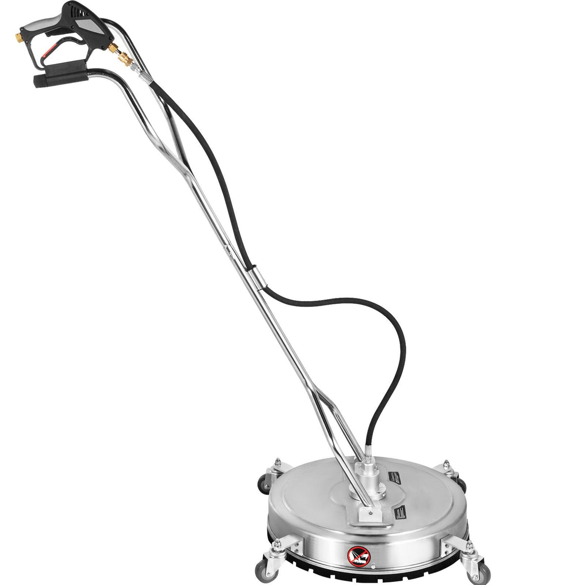 Pressure Washer Surface Cleaner, 21\'\', Max. 4000 PSI Pressure by 3 Nozzles for Cleaning Driveways, Sidewalks, Stainless Steel Frame with Rotating Dual Handle, Wheels, Fit for 3/8\'\' Quick Con