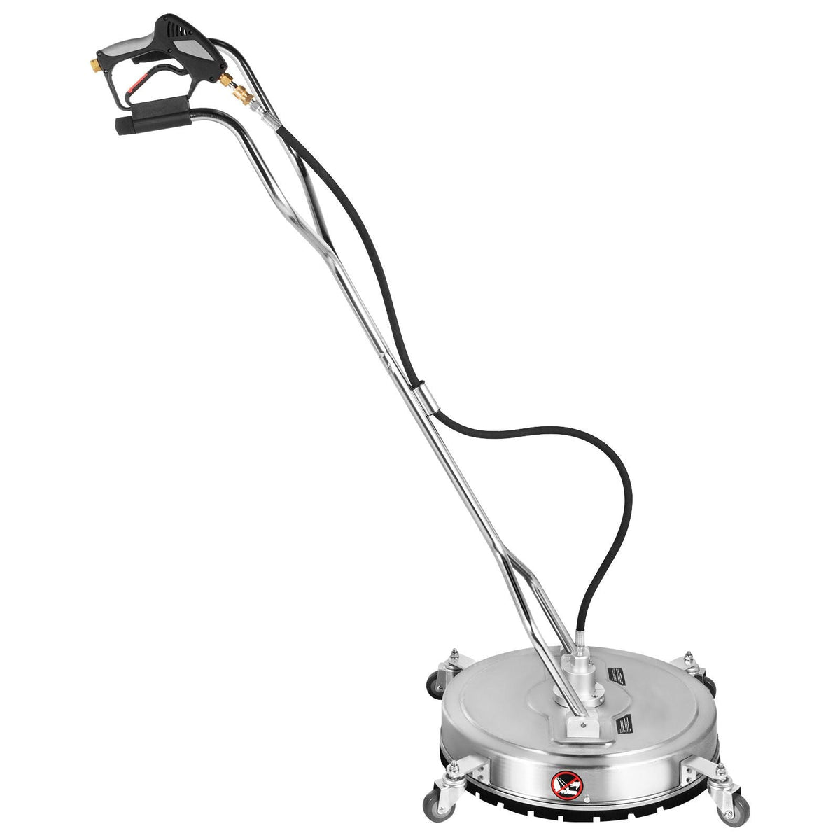Pressure Washer Surface Cleaner, 24\'\', Max. 4000 PSI Pressure by 2 Nozzles for Cleaning Driveways, Sidewalks, Stainless Steel Frame with Rotating Dual Handle, Wheels, Fit for 3/8\'\' Quick Con