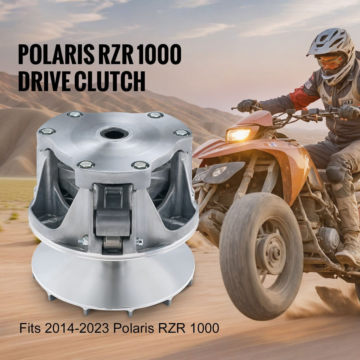 Primary Drive Clutch Fits for Polaris RZR 1000 2014-2023, Drive Clutch Assembly 1.24" Bore with Weights and Spring, Replace# 1323068