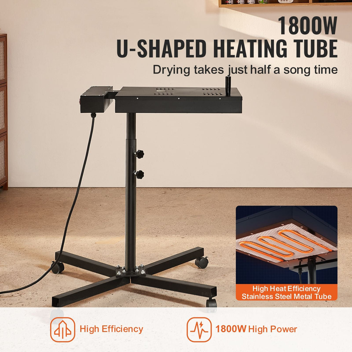 Pro Flash Dryer 16x16 inch, Upgrade 1800W Flash Dryer for Screen Printing Machine, 0-750 Fahrenheit Temperature Control, with Height Adjustable Stand, 360° Rotation, T-Shirt Curing Machine