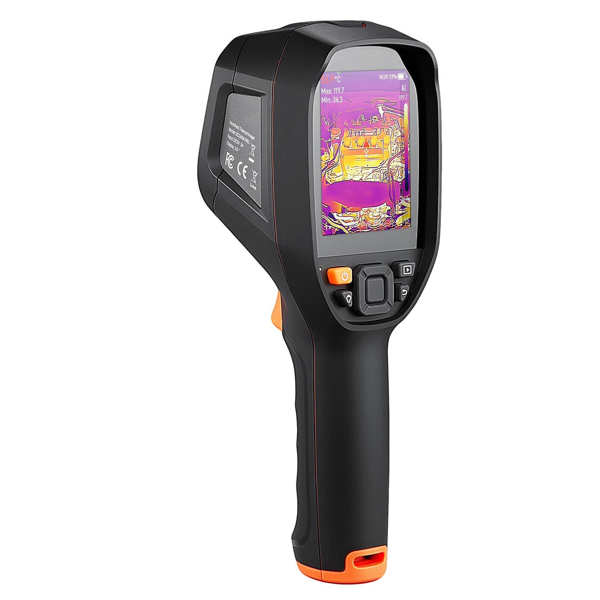 Pro Thermal Imaging Camera, Upgraded 512 x 384 TISR Super Resolution, 3.45" LCD Infrared Thermal Imager with 2MP Visual Camera, 25HZ Refresh Rate, -4°F - 1022°F, 4 Image Modes & 7 Color Palettes