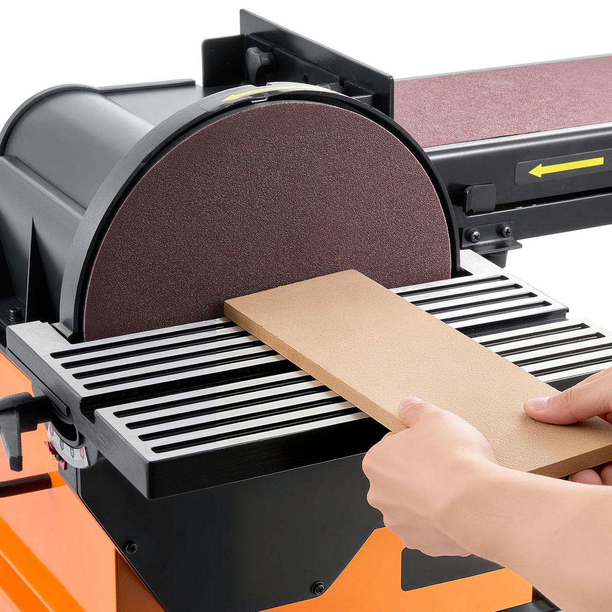 Professional Belt Sander with Stand, 9" Disc & 6" x 48" Belt Sander Combo, 800W Sanding Machine with 0 - 45° Adjustable Worktable for Woodworking, Furniture Refinishing, Knife Sharpening