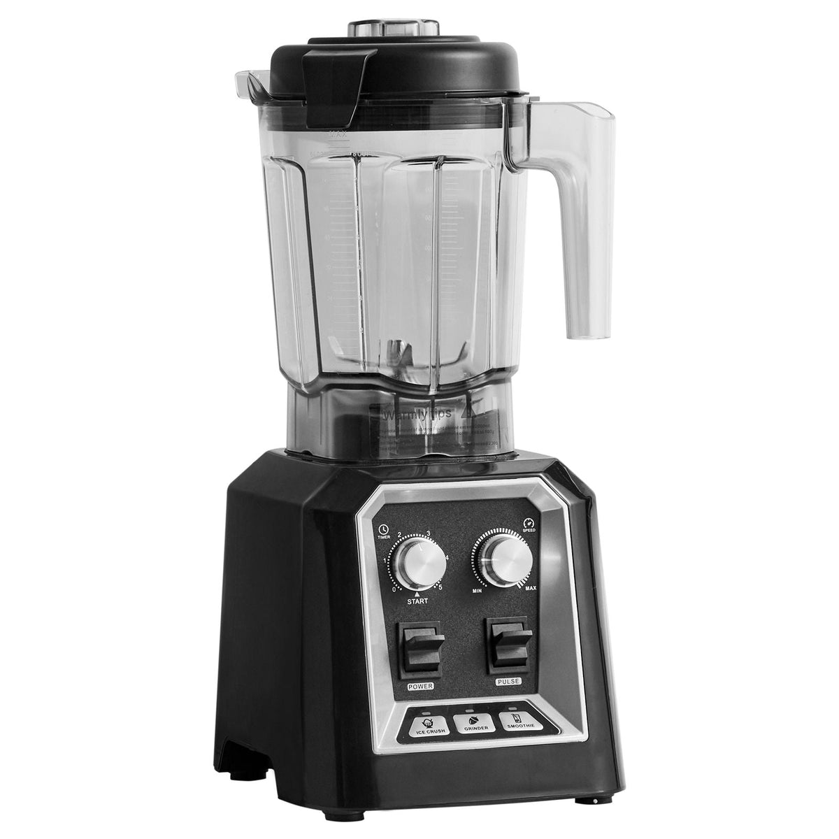Professional Blender, Commercial Countertop Blenders, 68 oz Plastic Jar Blender Combo, Stainless Steel 3 Functions Blender, for Frozen Drinks, Shakes, Smoothies, Peree, and Crush Ice, Black