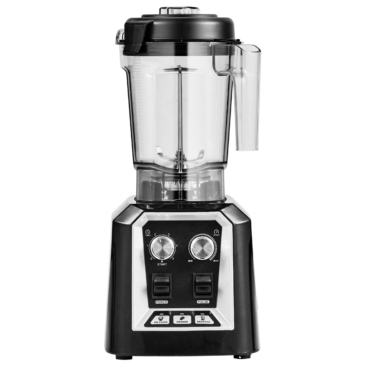 Professional Blender, Commercial Countertop Blenders, 68 oz Plastic Jar Blender Combo, Stainless Steel 3 Functions Blender, for Frozen Drinks, Shakes, Smoothies, Peree, and Crush Ice, Black