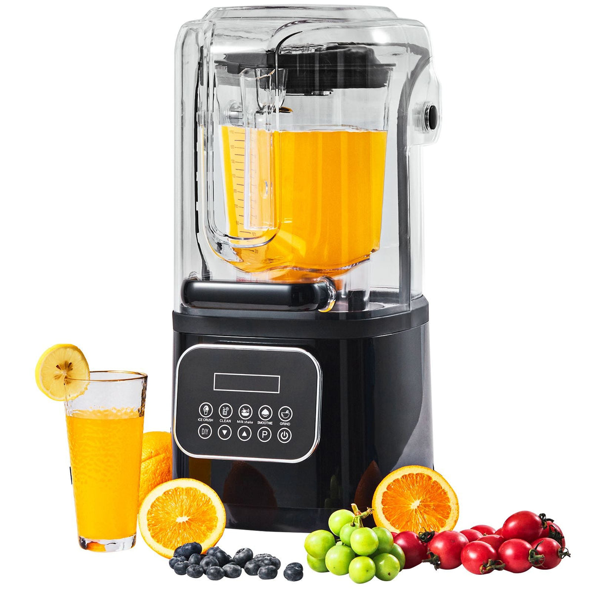 Professional Blender with Shield, Commercial Countertop Blenders, 68 oz Plastic Jar Blender Combo, Stainless Steel 9 Speed & 5 Functions Blender, for Shakes, Smoothies, Peree, and Crush Ice