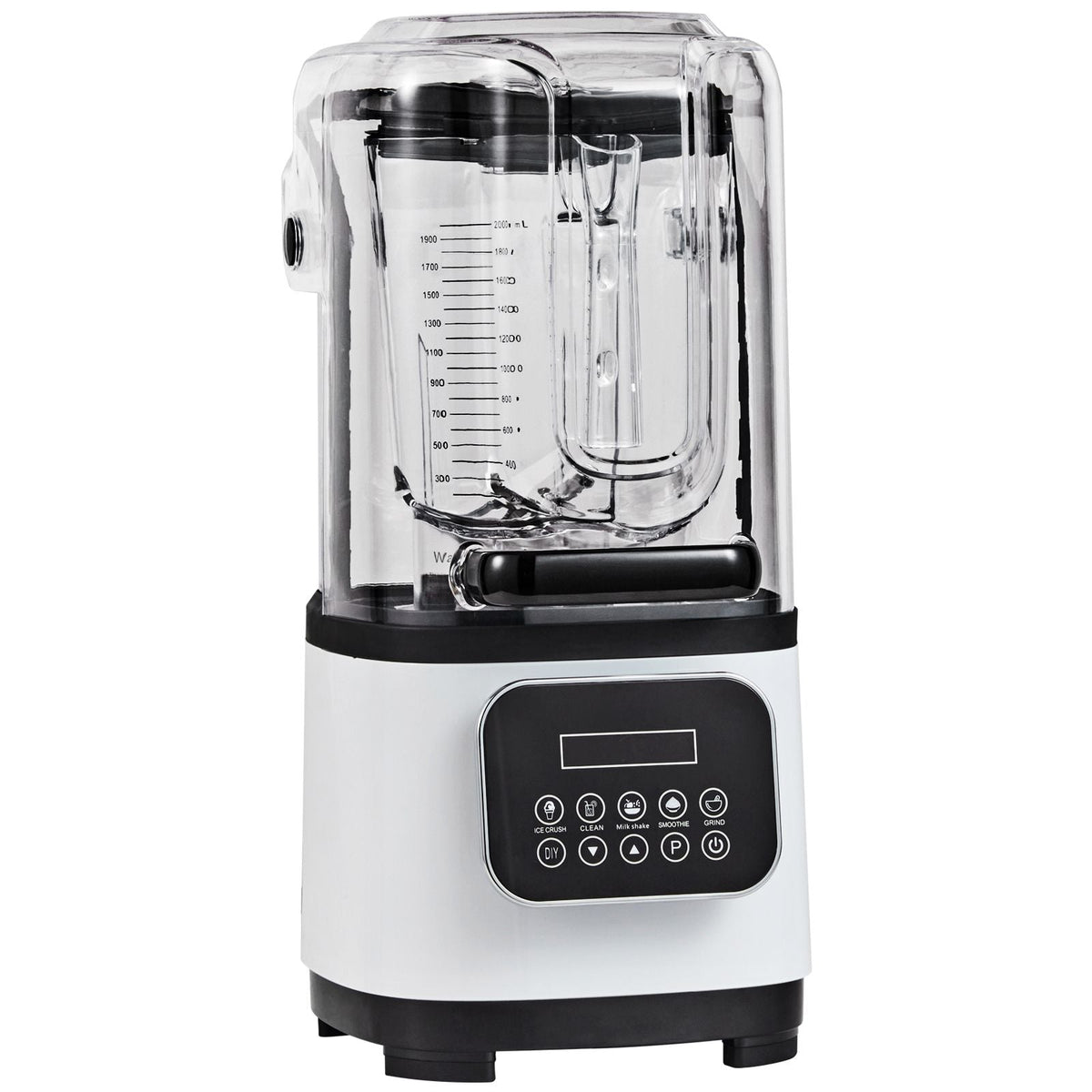 Professional Blender with Shield, Commercial Countertop Blenders, 68 oz Plastic Jar Blender Combo, Stainless Steel 9 Speed & 5 Functions Blender, for Shakes, Smoothies, Peree, White