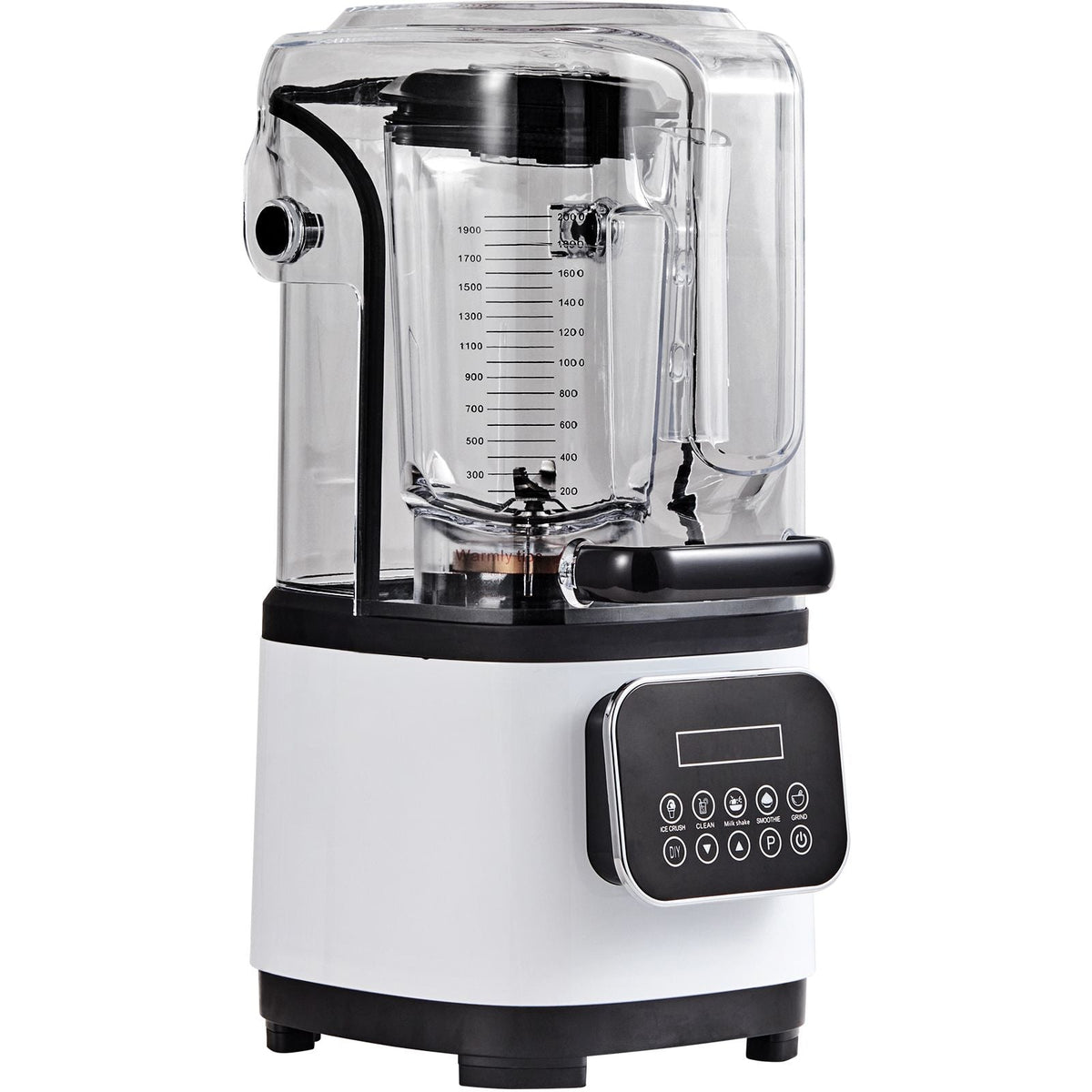 Professional Blender with Shield, Commercial Countertop Blenders, 68 oz Plastic Jar Blender Combo, Stainless Steel 9 Speed & 5 Functions Blender, for Shakes, Smoothies, Peree, White