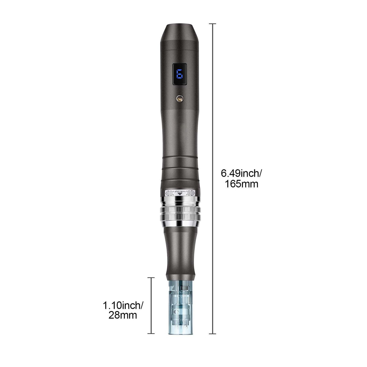 Professional Microneedling Pen, Electric Derma Pen with 22PCS Disposable Cartridges, 6 Variable Speed Skin Care Beauty Device with LCD Display and 0-2.5mm Adjustable Needle Length