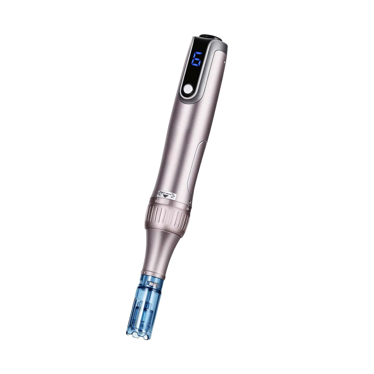 Professional Microneedling Pen M8S, Electric Derma Pen with 12PCS Anti-Backflow Cartridges, 6 Variable Speed Skin Care Beauty Device with LCD Display and 0-2.5mm Adjustable Needle Length