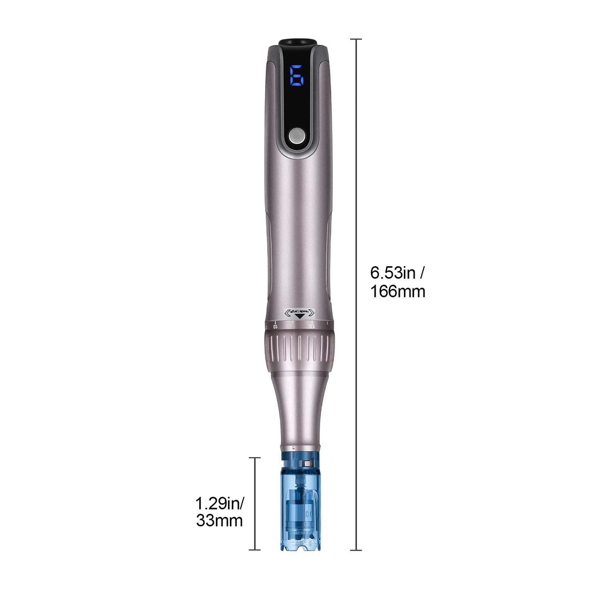 Professional Microneedling Pen M8S, Electric Derma Pen with 12PCS Anti-Backflow Cartridges, 6 Variable Speed Skin Care Beauty Device with LCD Display and 0-2.5mm Adjustable Needle Length