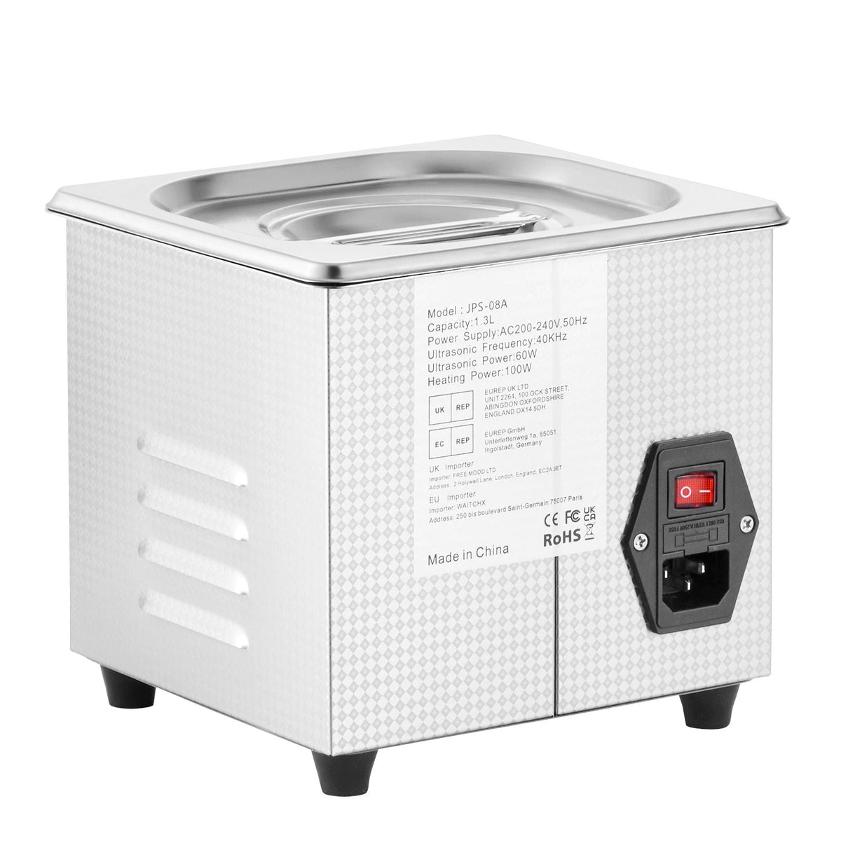Professional Ultrasonic Cleaner, 0.3 L Ultrasonic Jewelry Cleaner with Digital Timer & Heater, Stainless Steel Industrial Sonic Cleaner 40kHz for Glasses, Watches, Rings, Small Parts