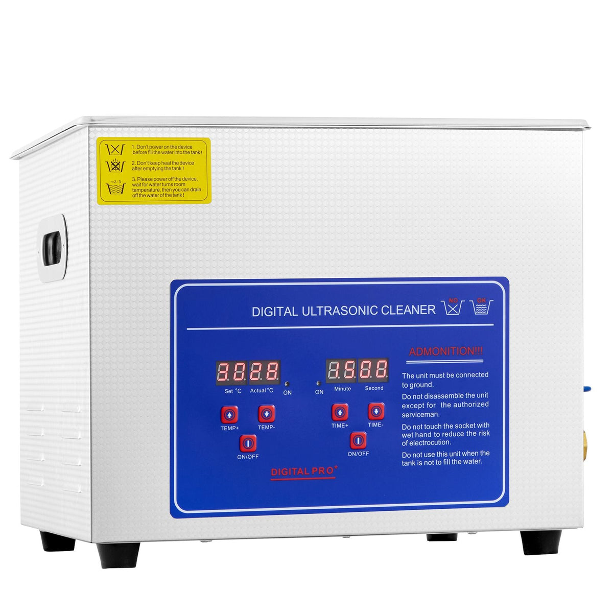 Professional Ultrasonic Cleaner, 10L Ultrasonic Jewelry Cleaner with Digital Timer & Heater, Stainless Steel Industrial Sonic Cleaner 40kHz for Glasses, Watches, Rings, Small Parts