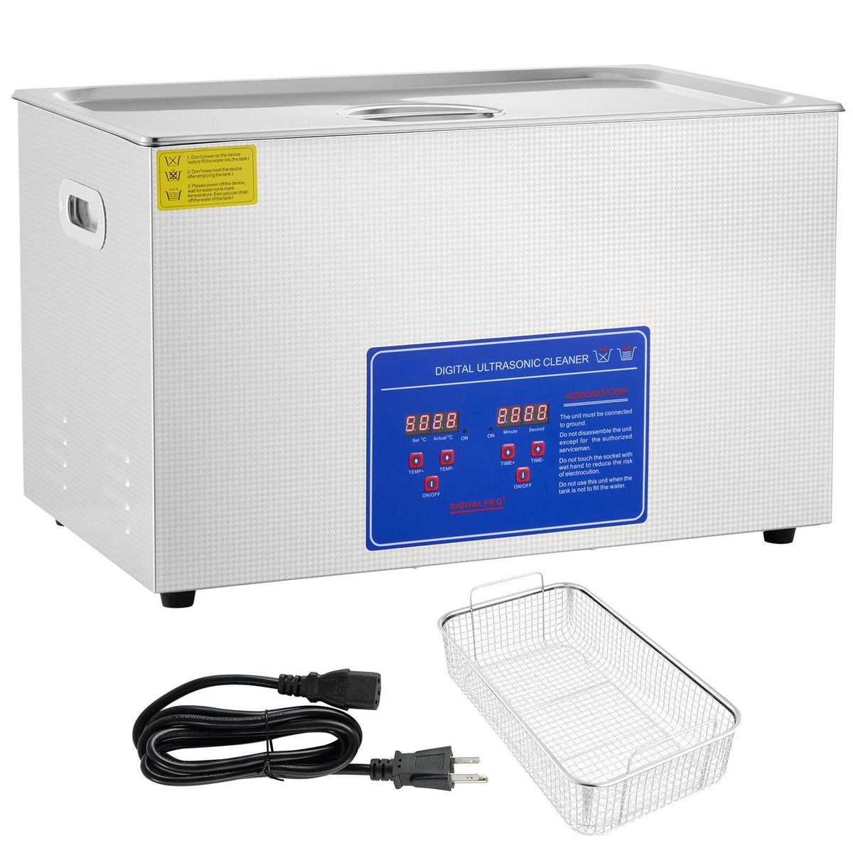 Professional Ultrasonic Cleaner, 30 L Ultrasonic Jewelry Cleaner with Digital Timer & Heater, Stainless Steel Industrial Sonic Cleaner 40kHz for Glasses, Watches, Rings, Small Parts