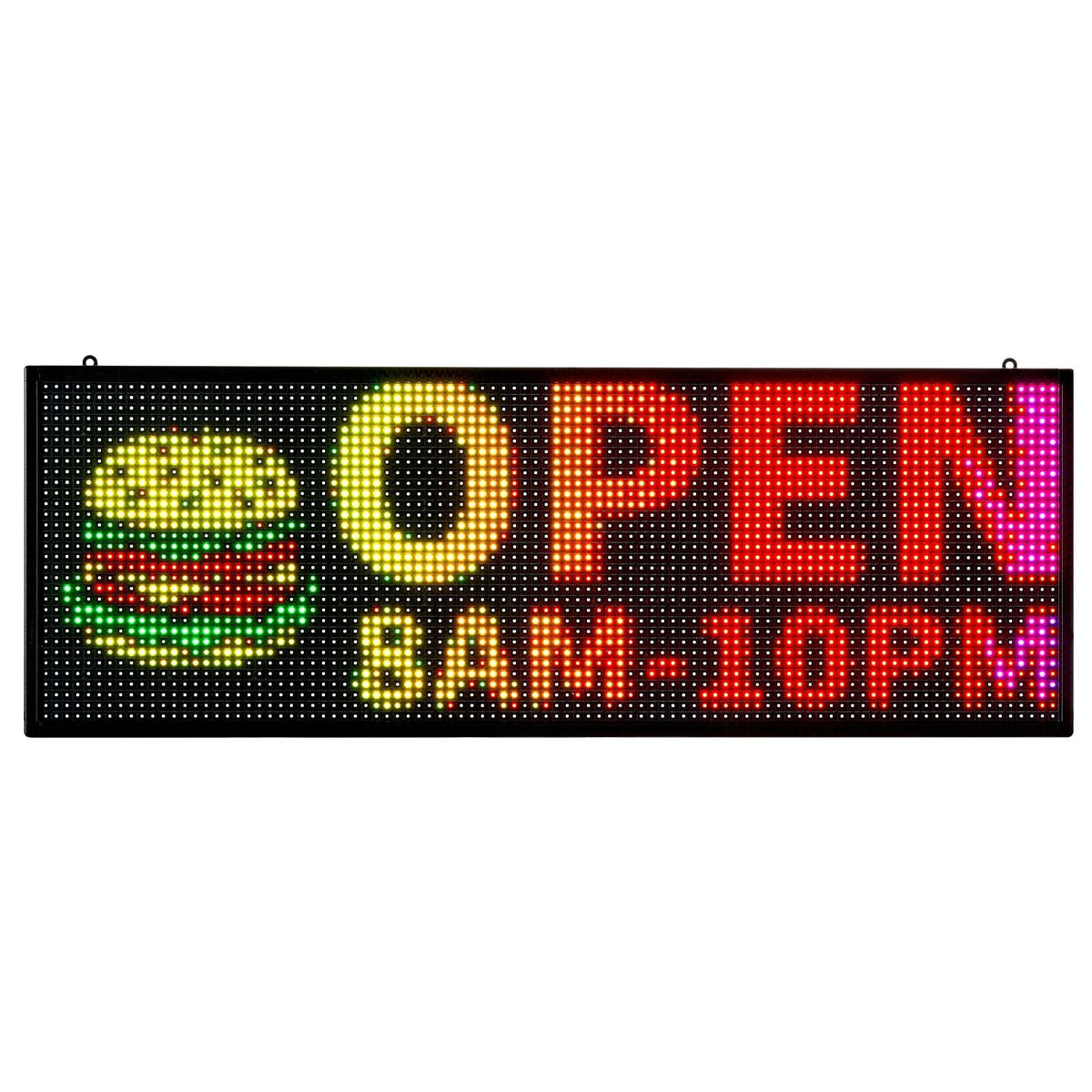 Programmable LED Sign, P10 Full Color Flexible Digital Scrolling Panel, DIY Custom Text Pattern GIF Display Board, Bluetooth APP Control Message Shop Sign, 40x14 in