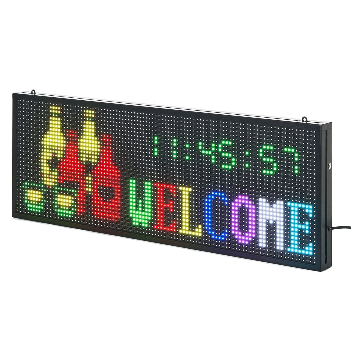 Programmable LED Sign, P10 Full Color Flexible Digital Scrolling Panel, DIY Custom Text Pattern GIF Display Board, Bluetooth APP Control Message Shop Sign, 40x14 in