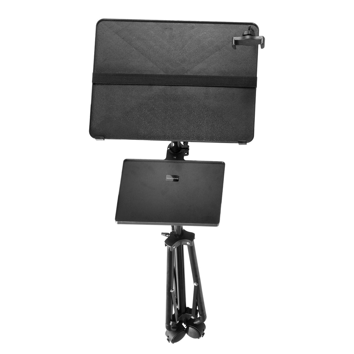 Projector Stand with Wheels, Laptop Stand Tripod Adjustable Height from 31.3 to 67.3", Projector Tripod Stand with 2 Trays & Gooseneck Phone Holder, for Outdoor Movies, Home, Office or Studio