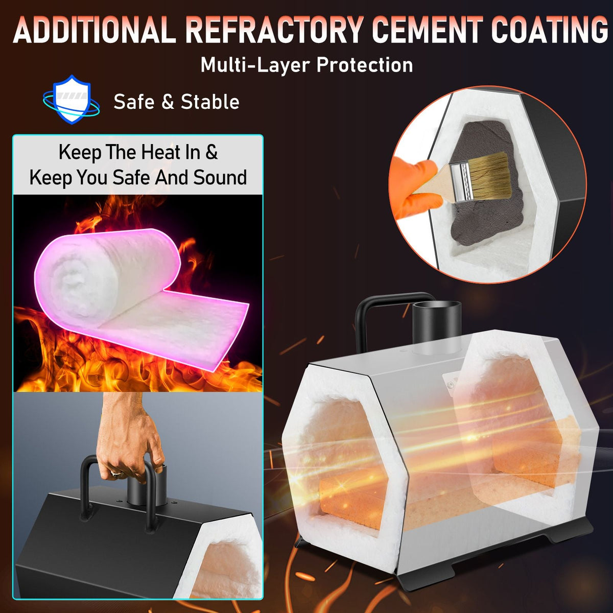 Propane Forge Portable, Single Burner Tool and Knife Making, Large Capacity Blacksmith Farrier Forges, Mini Furnace Blacksmithing, Gas Forging Tools and Equipment, Complete Kit