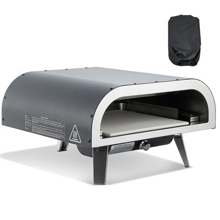 Propane Outdoor Pizza Oven, 12 Inch Gas Pizza Maker, Portable Pizza-Cooker with Thickened Pizza-Stone, Carry Bag, Pizza-Oven for Outside Backyard Patio Camping, Black