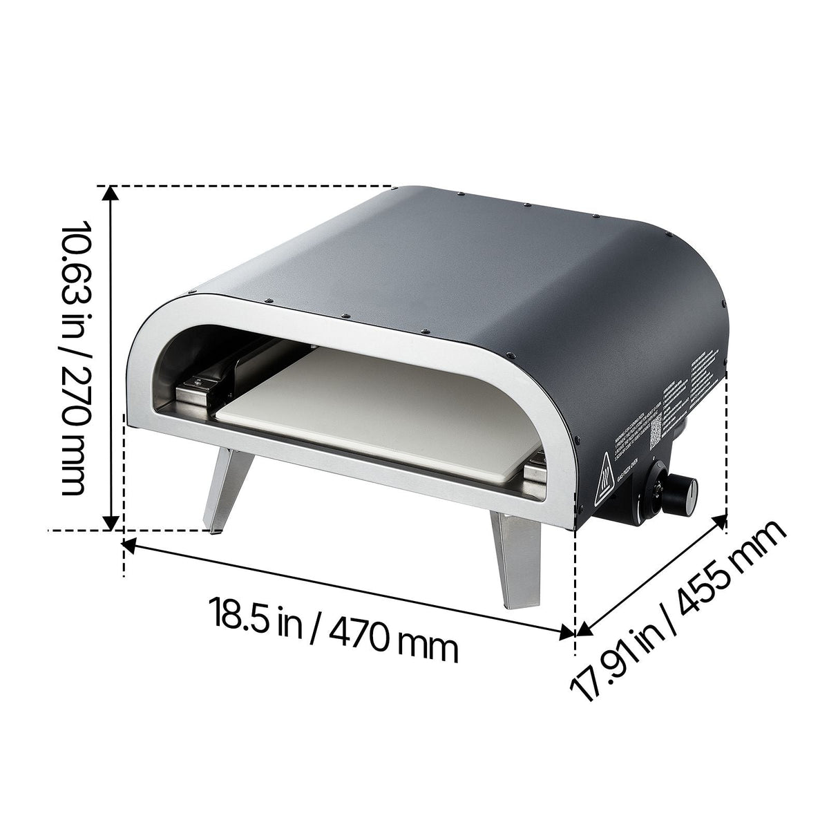 Propane Outdoor Pizza Oven, 12 Inch Gas Pizza Maker, Portable Pizza-Cooker with Thickened Pizza-Stone, Carry Bag, Pizza-Oven for Outside Backyard Patio Camping, Black