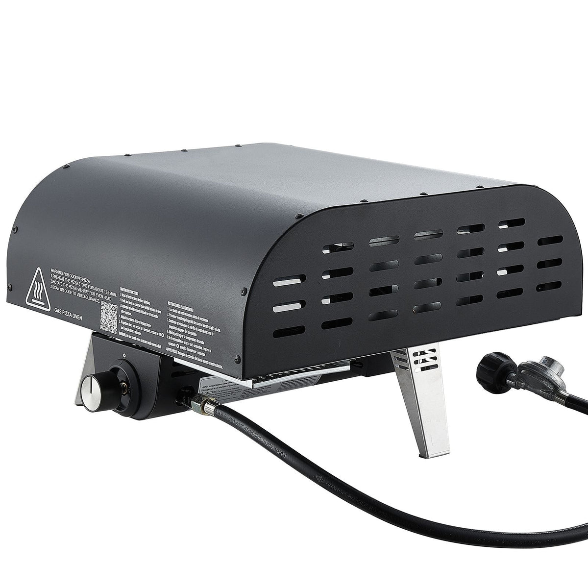 Propane Outdoor Pizza Oven, 12 Inch Gas Pizza Maker, Portable Pizza-Cooker with Thickened Pizza-Stone, Carry Bag, Pizza-Oven for Outside Backyard Patio Camping, Black
