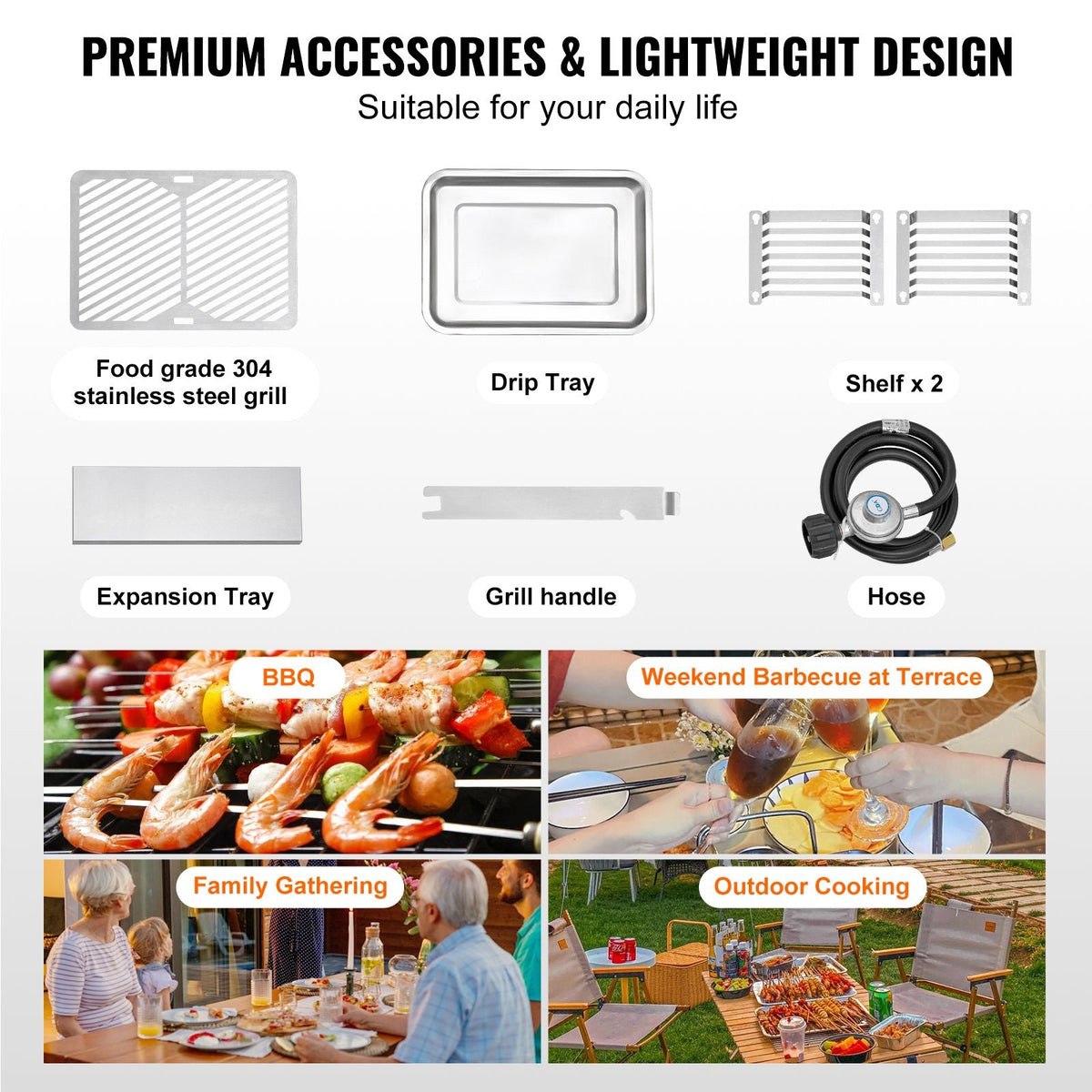 Propane Steak Grill, Portable Infrared Broiler, 1500 Fahrenheit Stainless Steel Barbecue Infrared Grill with 6-Tier Adjustable Rack, Steak Cooker Machine for BBQ, Toast, Grill, Outdoor Picnic