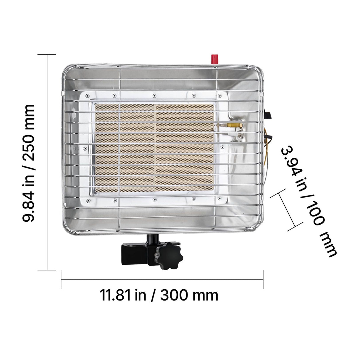 Propane Tank Top Heater, 13000 BTU Rapid Heating 180-Degree Infrared Radiant Tank Top Gas Heater, Stepless Temperature Adjustment for Ice Fishing/ Hunting/Outdoor Work, Single Burner Square
