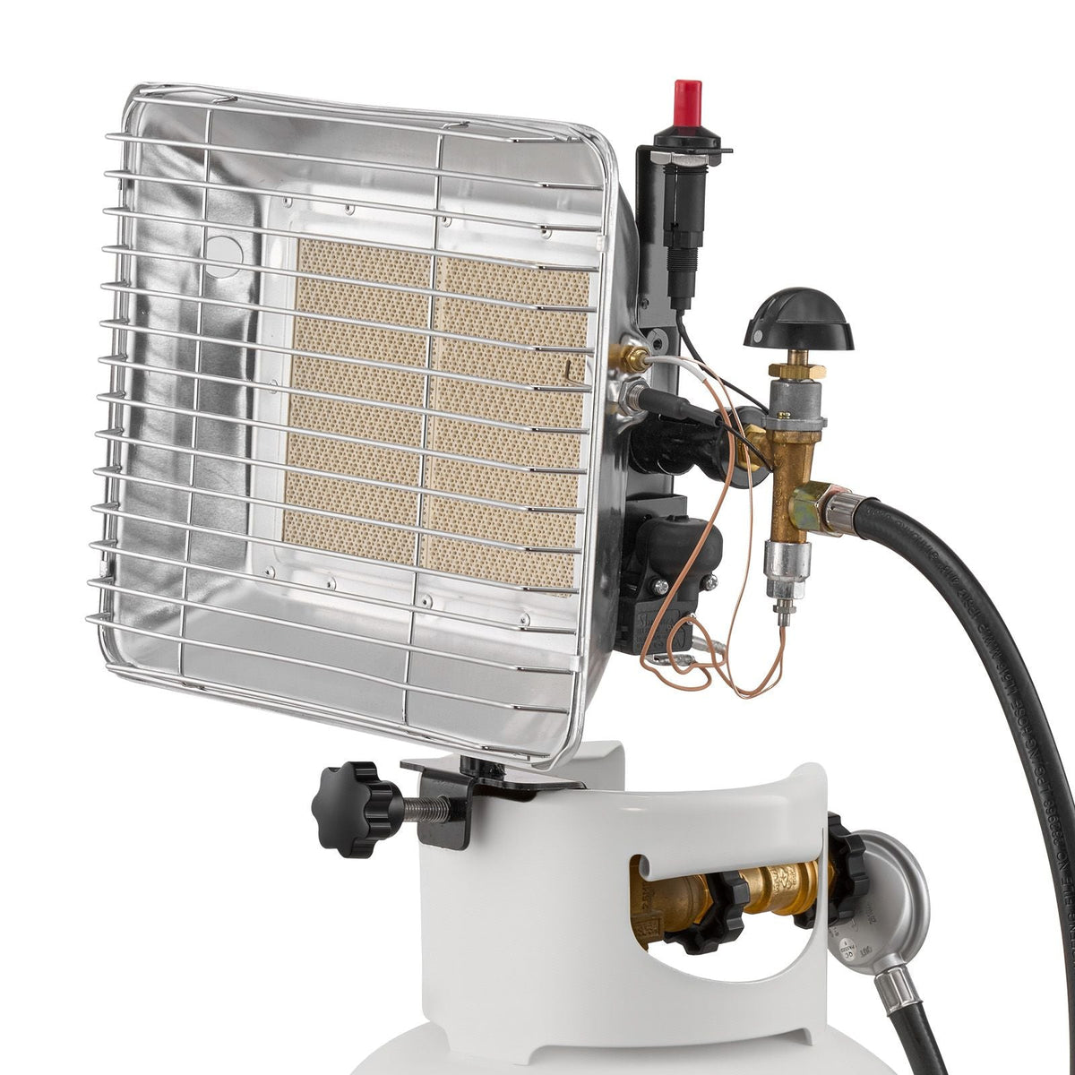 Propane Tank Top Heater, 13000 BTU Rapid Heating 180-Degree Infrared Radiant Tank Top Gas Heater, Stepless Temperature Adjustment for Ice Fishing/ Hunting/Outdoor Work, Single Burner Square