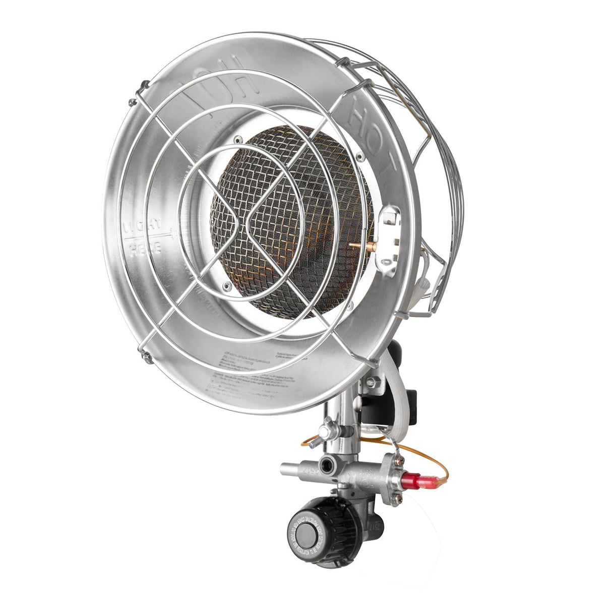 Propane Tank Top Heater, 15000 BTU Rapid Heating 180-Degree Infrared Radiant Tank Top Gas Heater, Stepless Temperature Adjustment for Ice Fishing/ Hunting/Outdoor Work, Single Burner Round