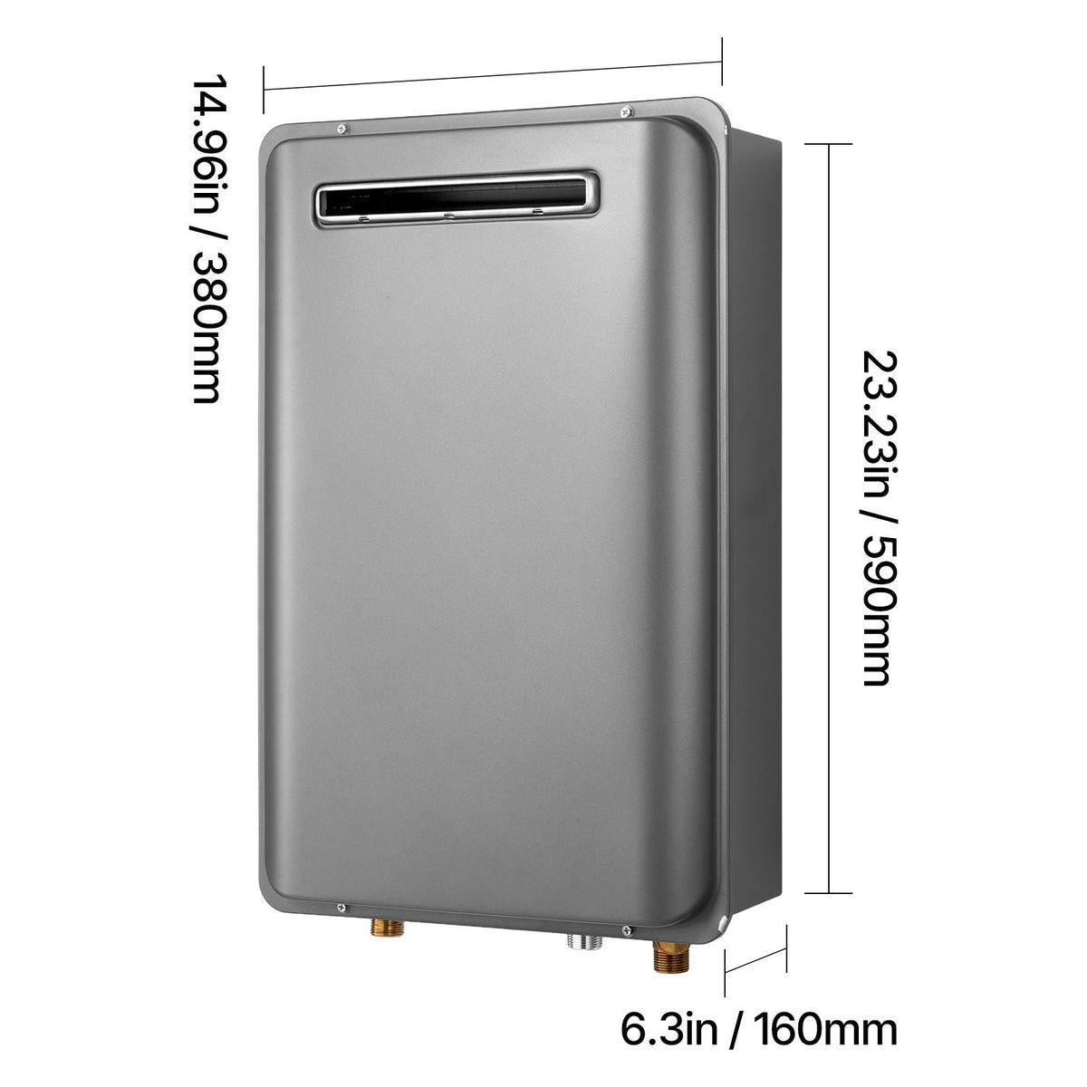 Propane Tankless Water Heater, 5.3Gal Outdoor 120000 BTU Instant Hot Water Heater, Smart Temperature Control & 3/4 inch NPT Interface& Multiple Security Protections for Whole House, Silver Gray